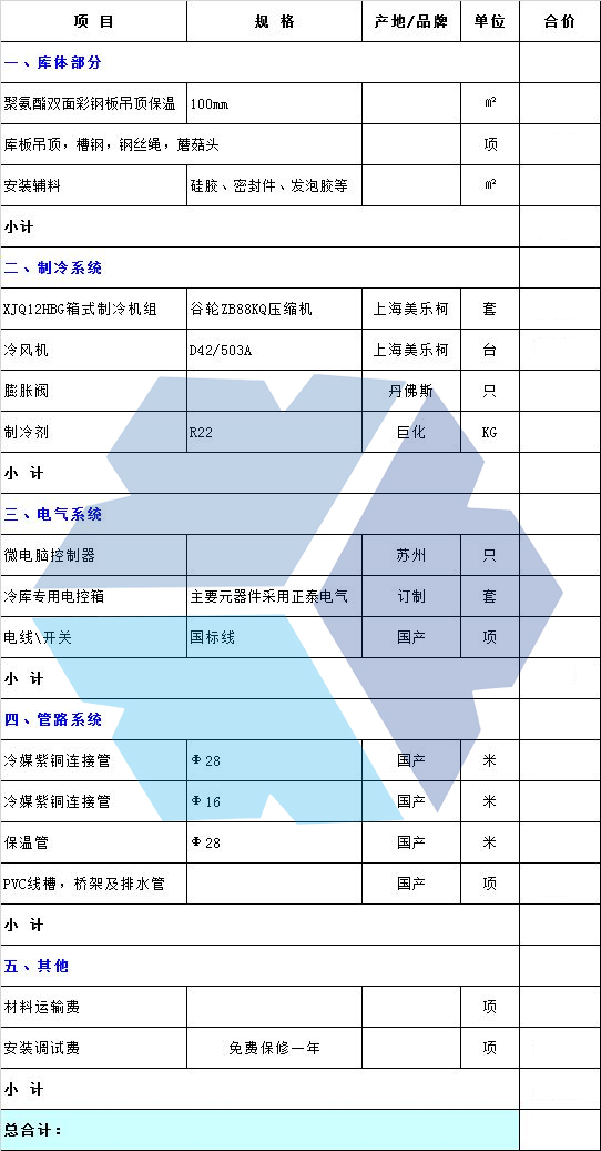 報價表